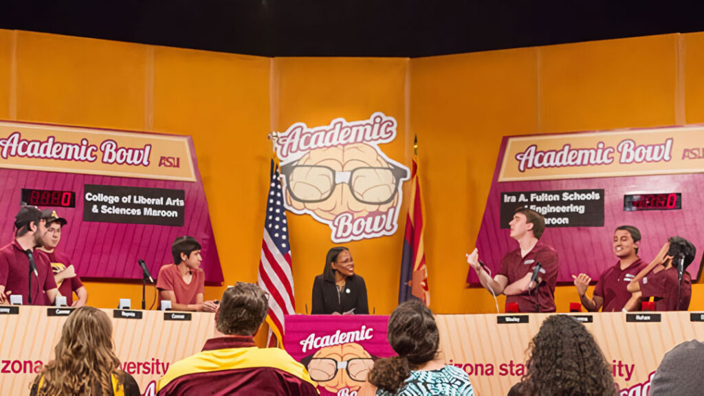 The Fulton Schools and College of Liberal Arts and Sciences at ASU compete in the Academic Bowl.