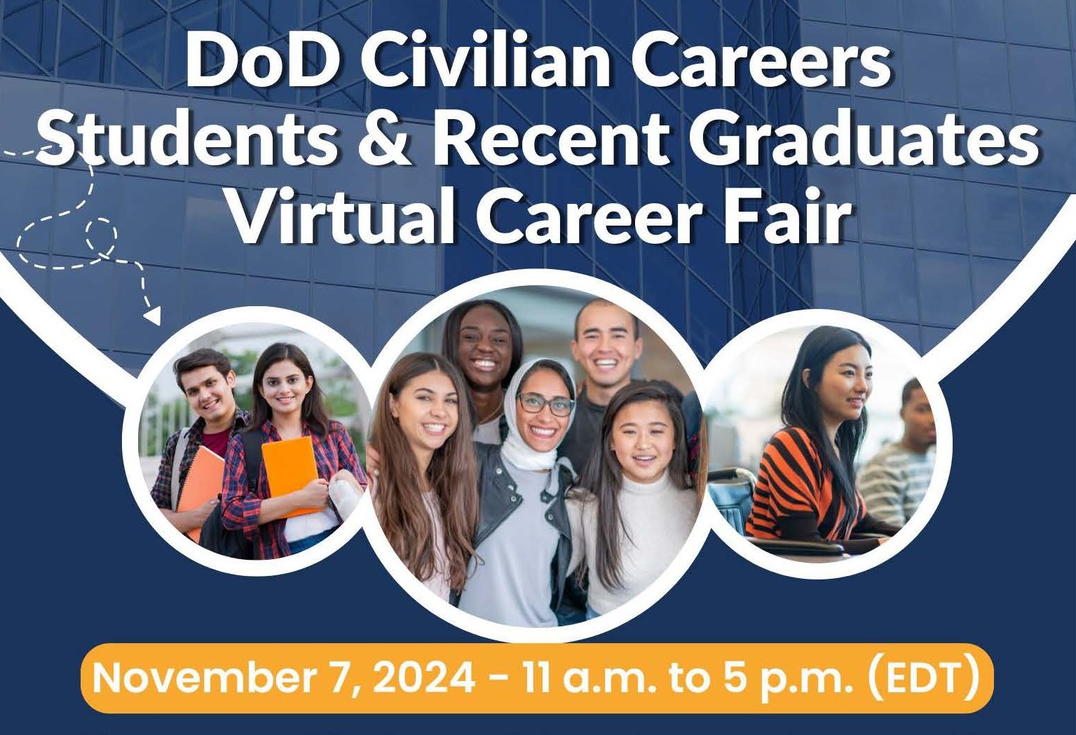 DoD Civilian Careers Students & Recent Graduates Virtual Career Fair Flyer