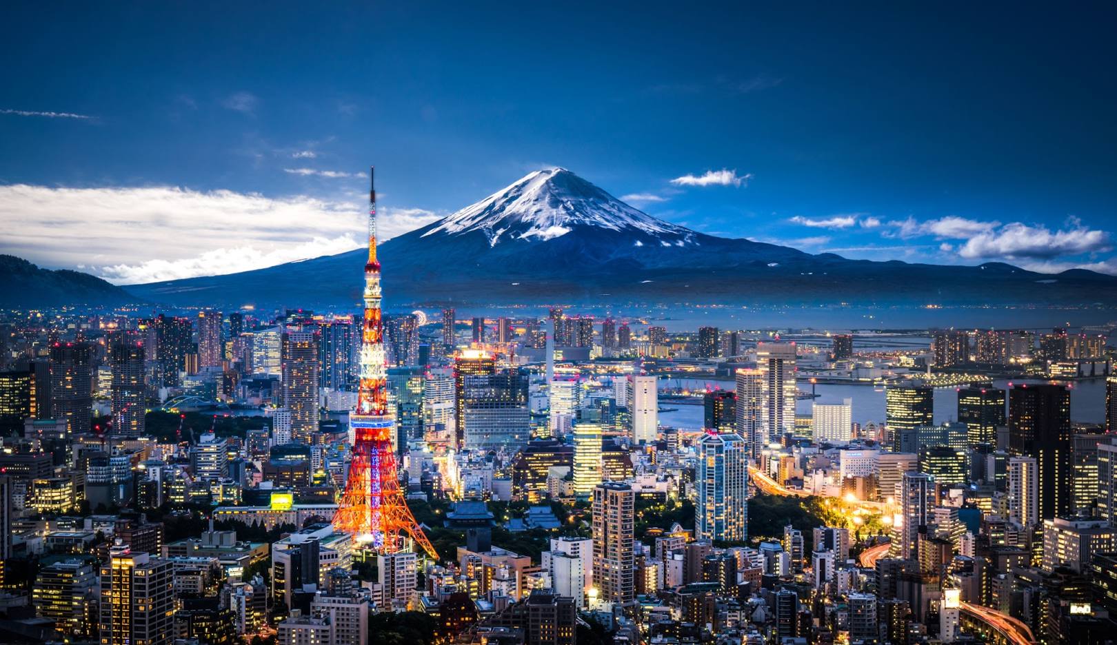 Skyline of a city in Japan