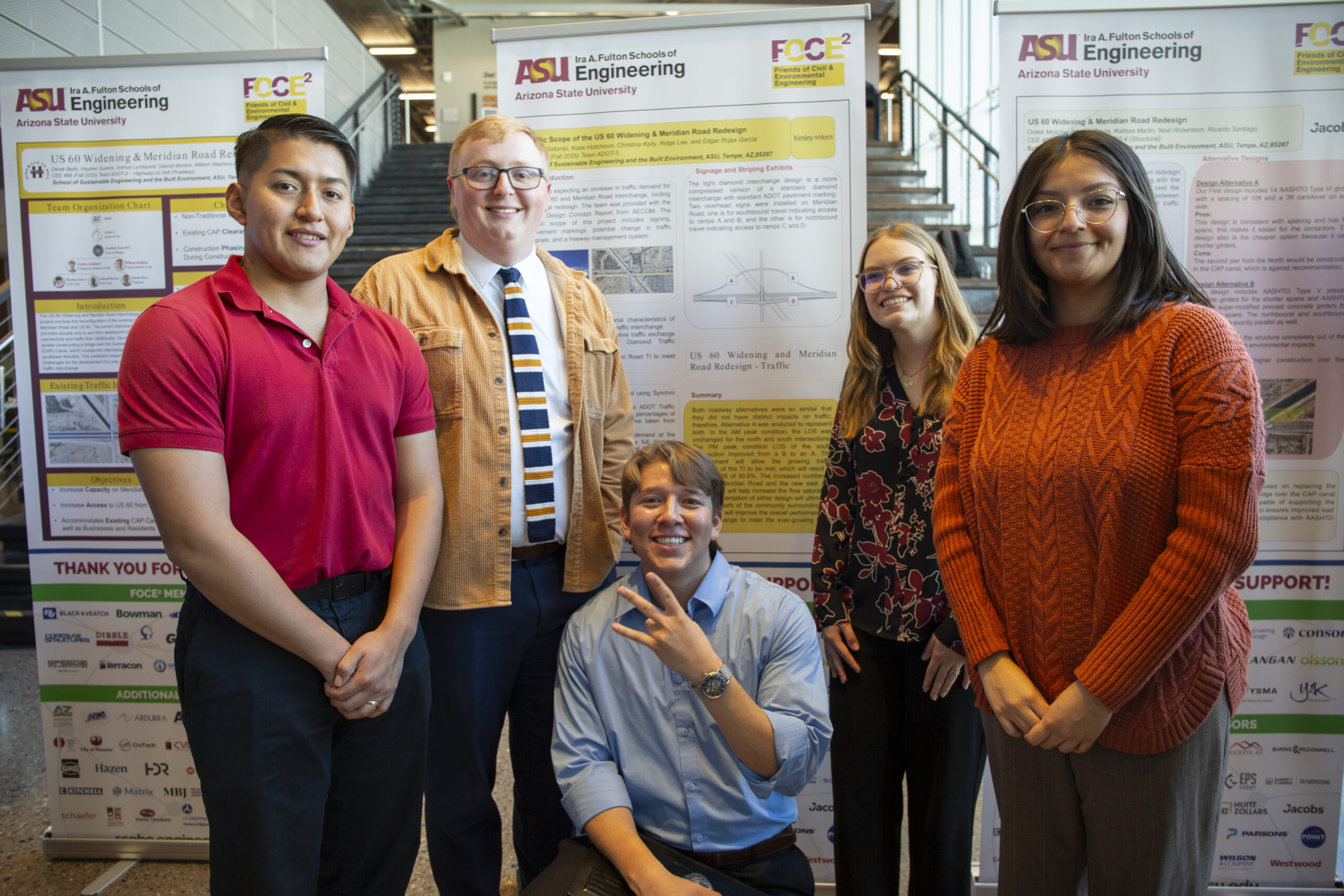 Students at the School of Sustainable Engineering and the Built Environment share their senior design project at the SSEBE Capstone Project Showcase on Dec. 5, 2025. Photographer: Lisa Irish/ASU