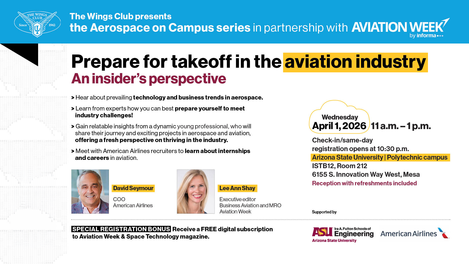 The Wings Club presents the Aerospace on Campus series